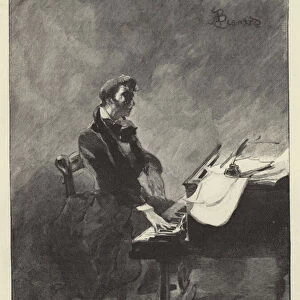 Frederic Chopin, Polish pianist and composer (engraving)