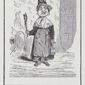 French caricature of a Petroleuse, a female supporter of the Paris Commune, 1871 (litho)