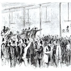 Gallaghers stock exchange (engraving) (b / w photo)