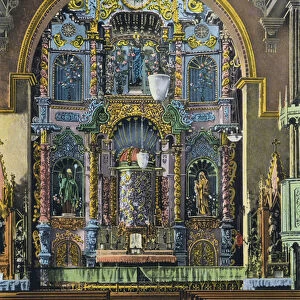 The Golden Altar in San Jose Church, Avenue A, Panama City (coloured photo)