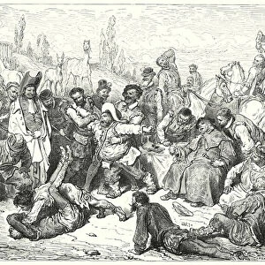 Gustave Dores Don Quixote: "Sancho Panza alone was vexed, fretted himself to death, and raved like a madman"(engraving)
