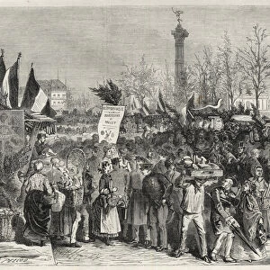 The ham fair at Boulevard Bourdon in Paris (Place de la Bastille) - 1868