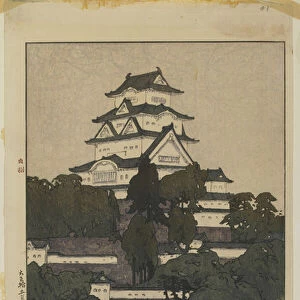 Hameji Castle - Morning, Taisho era, 1926 (colour woodblock print)
