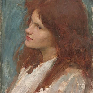Head of a Girl, c. 1892-1900 (oil on canvas board)
