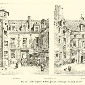 Hotel du prevot de Paris, passage Charlemagne, rue Saint-Antoine (engraving)