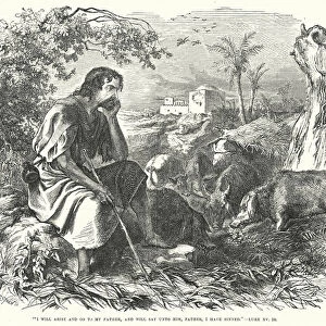 I will arise and go to my father, and will say unto him, father, I have sinned, Luke XV, 18 (engraving)