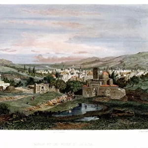 Illustration depicting Damascus in Syria ca. 1837 by Werner