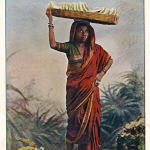 Indian Natives: Melon Seller (coloured photo)