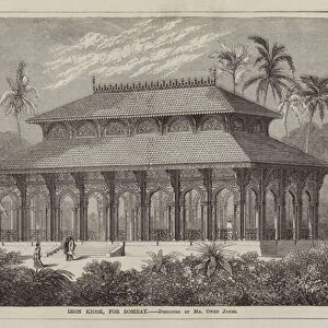 Iron Kiosk, for Bombay, designed by Mr Owen Jones (engraving)