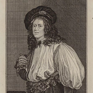 Jacob Hall, English rope dancer and acrobat active during the reign of King Charles II (engraving)