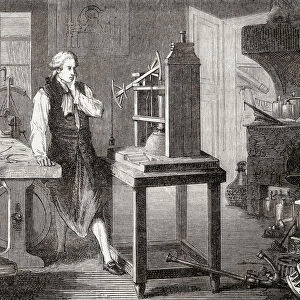 James Watt in his Glasgow workshop improving on Thomas Newcomens 1712 Newcomen