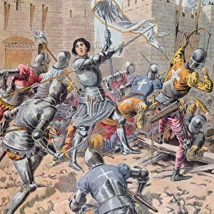 Joan of Arc at the Siege of Orleans, c. 1900 (colour litho)