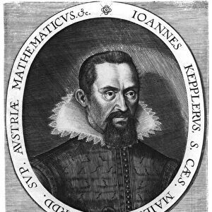 Johannes Kepler (1571-1630) 1590 (engraving) (b / w photo)