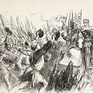 King Henrys forces at the siege of Harfleur, France, 1890 (litho)