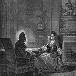 King Louis XIV (1638-1715) talking with his future wife
