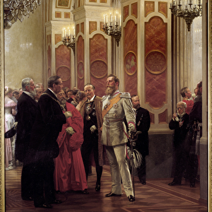 The Kronprinz William of Prussia (1882-1951) at the court ball (oil on canvas)
