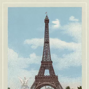 La Tour Eiffel, Hauteur 300 M, Poids 7 Millions De Kilogrammes (colour litho)