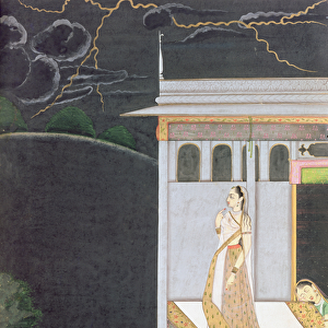 Lady waiting for her lover, from the Vasakasayya Nayika, one of the heroines