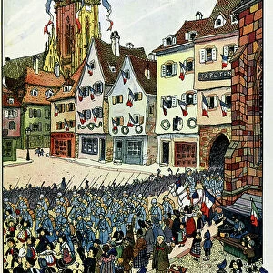 L'alsace Heureee ;Defile des troupes francaises en Alsace