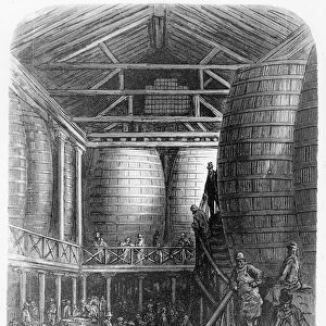 Large barrels in a brewery, from London, a Pilgrimage, written by William
