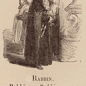 Le Vocabulaire Illustre: Rabbin; Rabbi; Rabbiner (engraving)