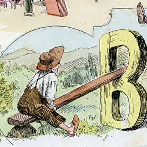 Letter B (balls, beche, stick, fool, swinging (butt or butt). 1908 (chromolithograph)