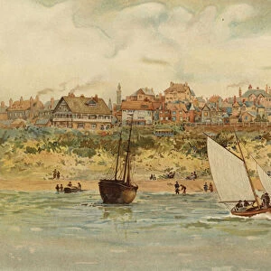 Liverpool: A View of New Brighton from the Sea (colour litho)