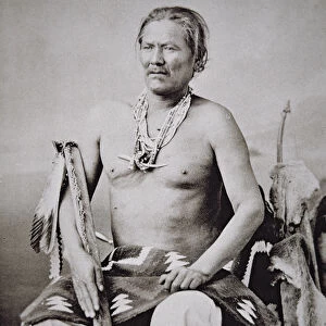 Manuelito (1818-93) head chief of the Navajo Nation 1870-84, 1874 (black and white photo)