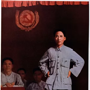 Mao during his speech at the Kiangsi conference in 1933
