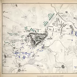 Map of the Battle of Laon, published by William Blackwood and Sons, Edinburgh & London