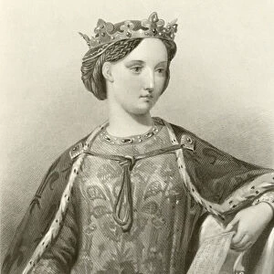 Marguerite of France, queen of king Edward I (engraving)