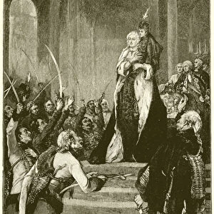 Maria Theresa and the Hungarian Parliament (engraving)