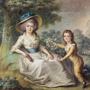 Marie Dupin de Francueil (1748-1821) and her Son, Maurice (oil on canvas)