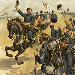 McClellan at Antietam, 17 September 1862 (colour litho)
