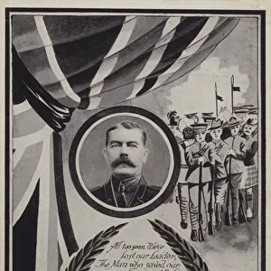 Memorial card to Kitchener who died in 1916 (litho)
