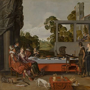 Merry Company on a Terrace, 1616-17 (oil on canvas)