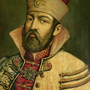 Miklos Zrinyi (1508-66), Ban of Croatia (1542-56) (colour litho)