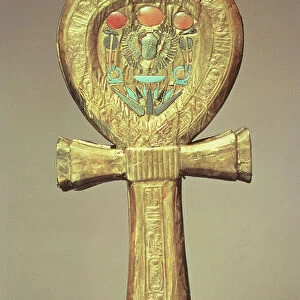 Mirror case in the form of an ankh, from the tomb of Tutankhamun (c