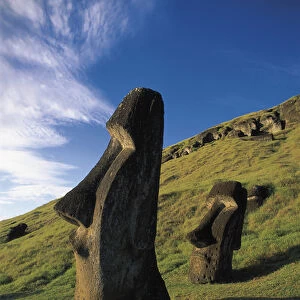 Moai statues, Rapa Nui National Park, Easter Island, Chile, 10th-16th century (stone)