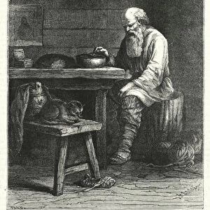 A moujik, or Russian peasant (engraving)