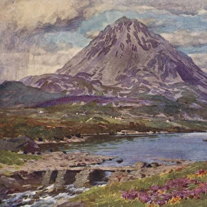 Mount Errigal, Gweedore, County Donegal (colour litho)