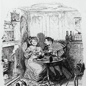 Mr Bumble and Mrs Corney taking tea, from The Adventures of Oliver Twist