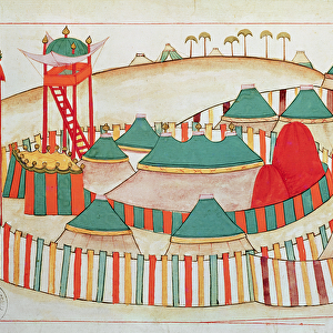 Ms 1671 The Imperial Camp, c. 1580 (gouache on paper)