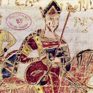 Ms 4 Lothair I (c. 795-855) on his horse (vellum)