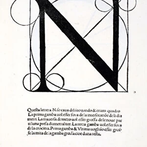 N, illustration from Divina Proportione by Luca Pacioli (c
