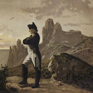 Napoleon in exile on St Helena, 1815-1821 (chromolitho)