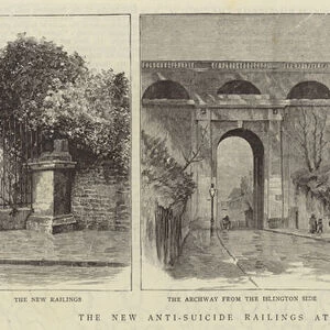 The New Anti-Suicide Railings at Highgate Archway (engraving)
