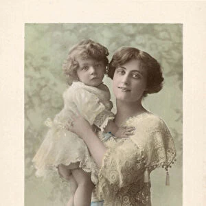 Nora Kerin, English stage actress and her daughter, Joan (coloured photo)