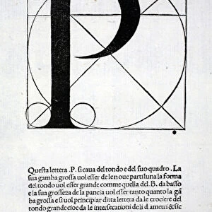 P, illustration from Divina Proportione by Luca Pacioli (c