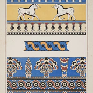 Painted Ornaments from Nimroud, from Monuments of Nineveh, pub. 1849 (engraving)